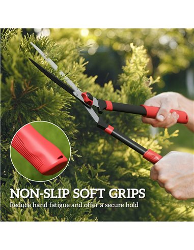 Outsunny Garden Shears, 63.5 cm Heavy Duty Hedge Shears with Razor-Sharp Blades, Comfort Grip and Tension Adjuster for Hedges, S