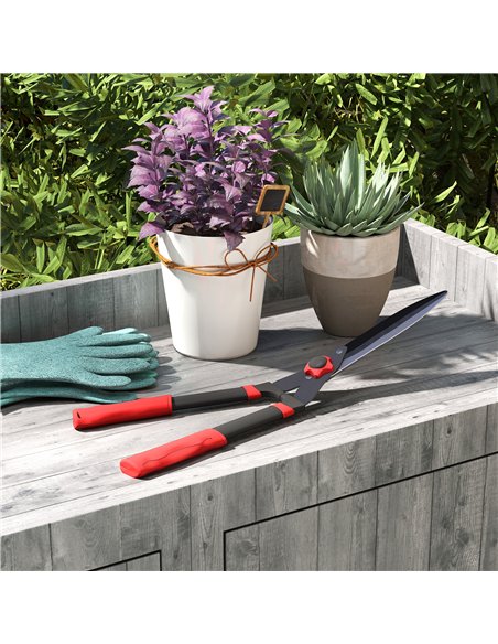 Outsunny Garden Shears, 63.5 cm Heavy Duty Hedge Shears with Razor-Sharp Blades, Comfort Grip and Tension Adjuster for Hedges, S - pic 178403 | FastDaddyshop