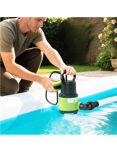 Outsunny 400W Submersible Water Pump for Dirty/Clean Water, 9000L/H Electric Sump Pump with Float Switch, Drain Water from Garde