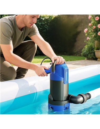 Outsunny 750W Submersible Water Pump for Dirty/Clean Water, 20000L/H Electric Sump Pump with Float Switch, Drain Water from Gard