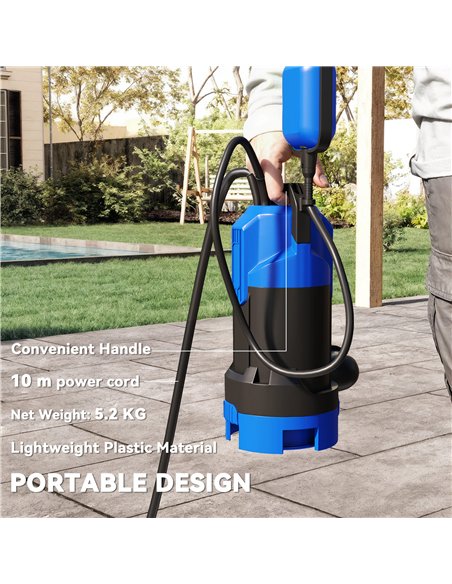 Outsunny 750W Submersible Water Pump for Dirty/Clean Water, 20000L/H Electric Sump Pump with Float Switch, Drain Water from Gard - pic 178428 | FastDaddyshop
