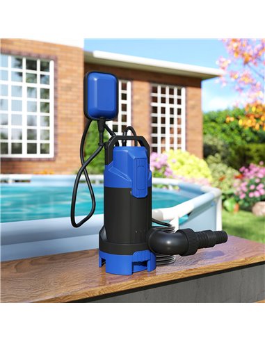 Outsunny 750W Submersible Water Pump for Dirty/Clean Water, 20000L/H Electric Sump Pump with Float Switch, Drain Water from Gard