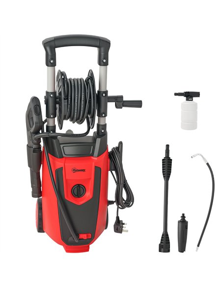 Outsunny 150-Bar Pressure Washer, with Accessories - Red/Black - pic 178431 | FastDaddyshop