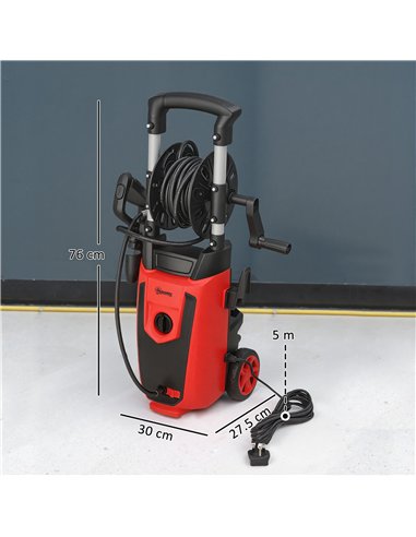 Outsunny 150-Bar Pressure Washer, with Accessories - Red/Black