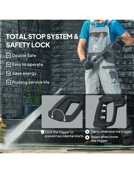 Outsunny 150-Bar Pressure Washer, with Accessories - Red/Black - pic 178436 | FastDaddyshop