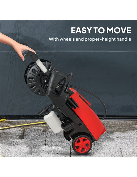 Outsunny 150-Bar Pressure Washer, with Accessories - Red/Black - pic 178438 | FastDaddyshop