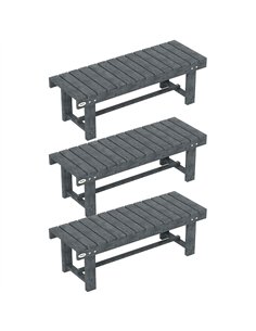 Outsunny 2-Seater Garden Wooden Bench, Grey