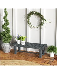 Outsunny 2-Seater Garden Wooden Bench, Grey 2