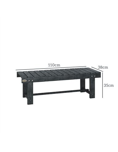 Outsunny 2-Seater Garden Wooden Bench, Grey