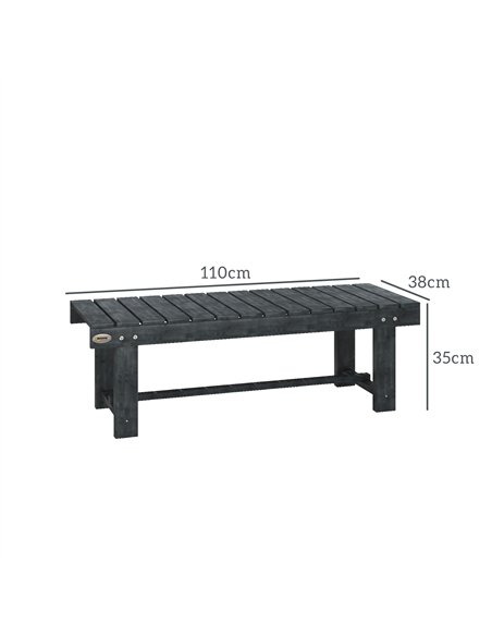 Outsunny 2-Seater Garden Wooden Bench, Grey - pic 178442 | FastDaddyshop