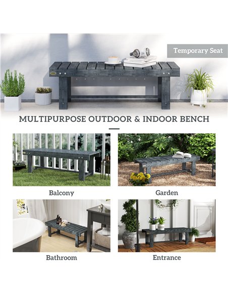 Outsunny 2-Seater Garden Wooden Bench, Grey - pic 178446 | FastDaddyshop
