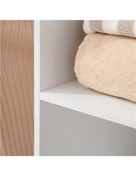 HOMCOM Double Mobile Open Wardrobe With Clothes Hanging Rails Storage Shelves Organizer Bedroom Furniture - White - pic 17845 | FastDaddyshop
