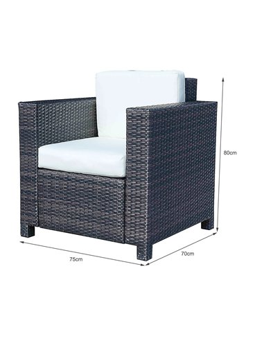 Outsunny 2 Rattan Garden single Seater Chair All Weather Wicker Weave Single Sofa chair armchair Patio Black