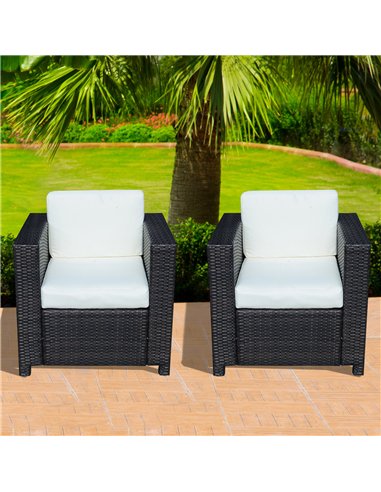 Outsunny 2 Rattan Garden single Seater Chair All Weather Wicker Weave Single Sofa chair armchair Patio Black