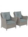 Outsunny Rattan Garden Chairs Set of 2, Outdoor Rattan Chairs with Cushions, Armrests and High Back, PE Wicker Garden Armchair w