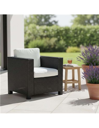 Outsunny Rattan Single Seater Garden Chair Black 841-P016