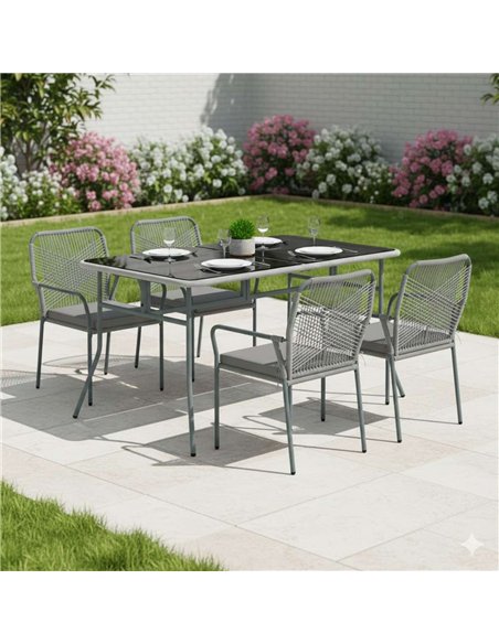 Outsunny Rattan Garden Dining Set - Light Grey 861-102V70GY - pic 178507 | FastDaddyshop