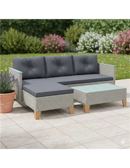 Outsunny Rattan Garden Lounge Set with Coffee Table, Charcoal Grey 860-357V71CG - pic 178509 | FastDaddyshop