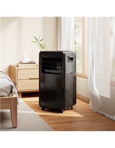 HOMCOM Air Conditioning Unit 10000 BTU, 4-in-1 Portable Air Conditioner with Remote Control, LED Display, 2 Speeds, Black