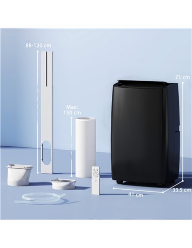 HOMCOM Portable Air Conditioner 14000 BTU, 4-in-1 Air Conditioning Unit, Dehumidifier, Cooling, Fan, Child Lock, 40m²