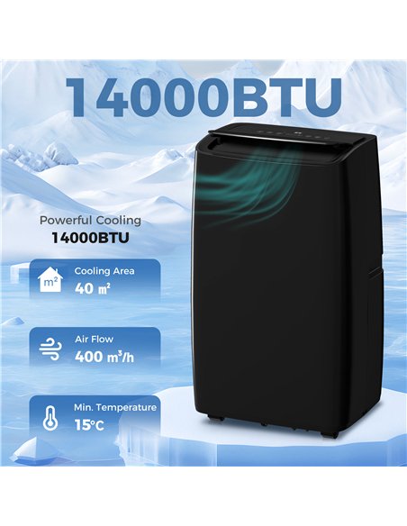 HOMCOM Portable Air Conditioner 14000 BTU, 4-in-1 Air Conditioning Unit, Dehumidifier, Cooling, Fan, Child Lock, 40m² - pic 178523 | FastDaddyshop