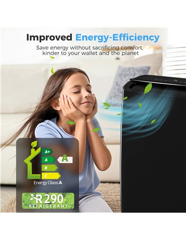 HOMCOM Portable Air Conditioner 14000 BTU, 4-in-1 Air Conditioning Unit, Dehumidifier, Cooling, Fan, Child Lock, 40m²