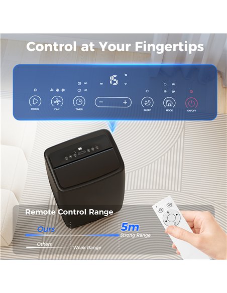 HOMCOM Portable Air Conditioner 14000 BTU, 4-in-1 Air Conditioning Unit, Dehumidifier, Cooling, Fan, Child Lock, 40m² - pic 178526 | FastDaddyshop