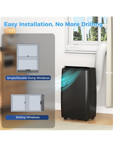 HOMCOM Portable Air Conditioner 14000 BTU, 4-in-1 Air Conditioning Unit, Dehumidifier, Cooling, Fan, Child Lock, 40m²