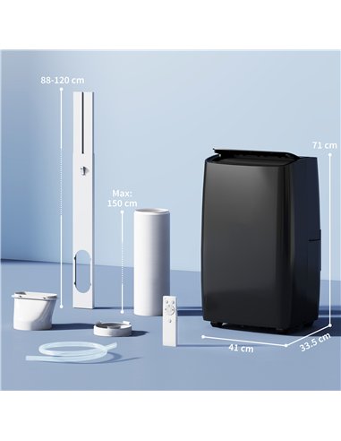 HOMCOM Portable Air Conditioner 12000 BTU BTU, 4-in-1 Air Conditioning Unit, Dehumidifier, Cooling, Fan, Child Lock, 35 m²