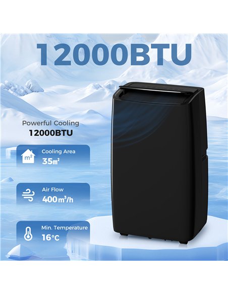 HOMCOM Portable Air Conditioner 12000 BTU BTU, 4-in-1 Air Conditioning Unit, Dehumidifier, Cooling, Fan, Child Lock, 35 m² - pic 178532 | FastDaddyshop