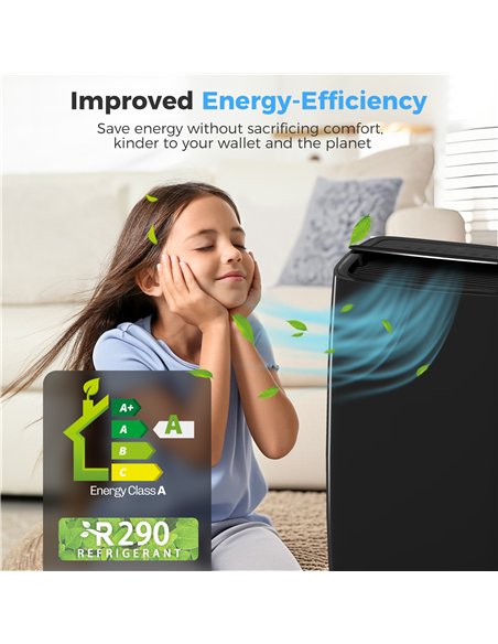 HOMCOM Portable Air Conditioner 12000 BTU BTU, 4-in-1 Air Conditioning Unit, Dehumidifier, Cooling, Fan, Child Lock, 35 m² - pic 178534 | FastDaddyshop