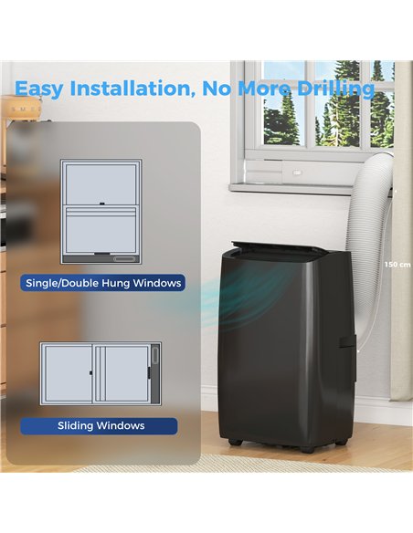 HOMCOM Portable Air Conditioner 12000 BTU BTU, 4-in-1 Air Conditioning Unit, Dehumidifier, Cooling, Fan, Child Lock, 35 m² - pic 178537 | FastDaddyshop