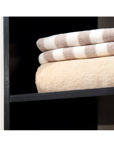 HOMCOM Open Wardrobe with Hanging Rail and Storage Shelves w/Wheels Bedroom- Black