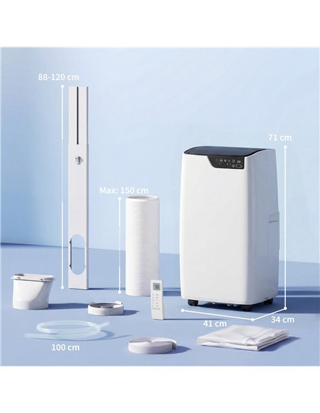 HOMCOM Portable Air Conditioner 12000 BTU, 4-in-1 AC Unit with Cool, Dehumidifier, Fan, Sleep Mode, WiFi Voice Remote Control - pic 178549 | FastDaddyshop