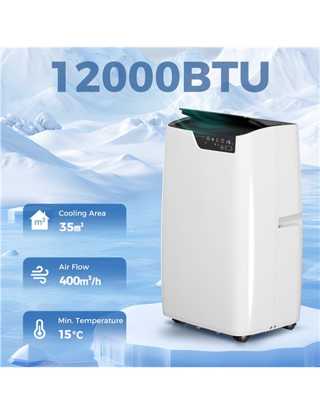 HOMCOM Portable Air Conditioner 12000 BTU, 4-in-1 AC Unit with Cool, Dehumidifier, Fan, Sleep Mode, WiFi Voice Remote Control - pic 178550 | FastDaddyshop