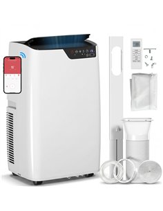 HOMCOM Portable Air Conditioner 14000 BTU, 4-in-1 AC Unit with Cool, Dehumidifier, Fan, Sleep Mode, WiFi Voice Remote Control
