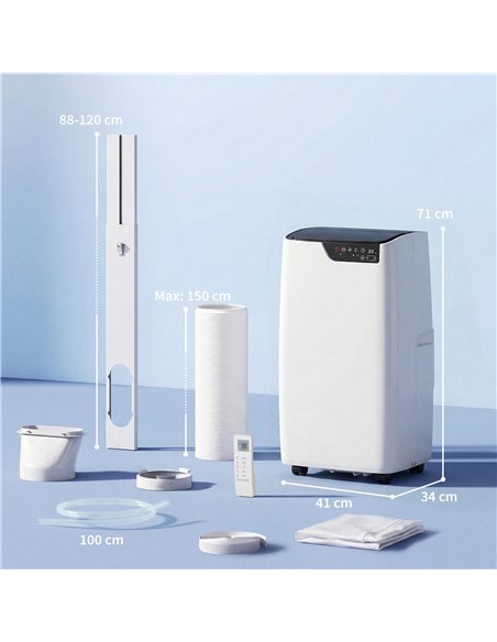 HOMCOM Portable Air Conditioner 14000 BTU, 4-in-1 AC Unit with Cool, Dehumidifier, Fan, Sleep Mode, WiFi Voice Remote Control - pic 178558 | FastDaddyshop