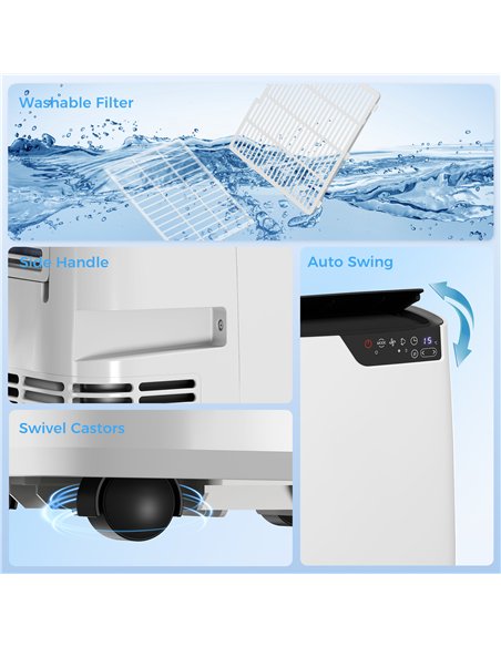 HOMCOM Portable Air Conditioner 14000 BTU, 4-in-1 AC Unit with Cool, Dehumidifier, Fan, Sleep Mode, WiFi Voice Remote Control - pic 178564 | FastDaddyshop