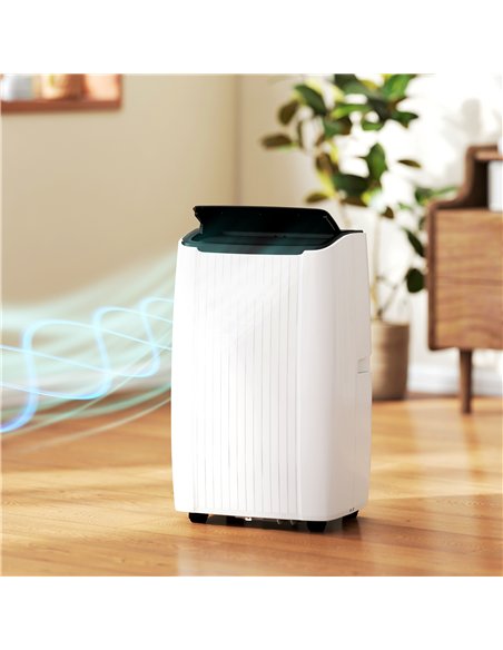 HOMCOM 14000 BTU 5-in-1 Portable Air Conditioner with Cool, Heat, Dehumidifier, Fan, Sleep, WiFi Voice Control, White - pic 178566 | FastDaddyshop