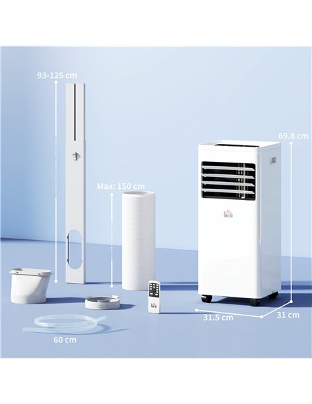 HOMCOM Portable Air Conditioner 9000 BTU, Air Conditioning Unit with Digital Display for Room up to 28㎡ - pic 178585 | FastDaddyshop