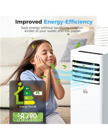 HOMCOM Portable Air Conditioner 9000 BTU, Air Conditioning Unit with Digital Display for Room up to 28㎡