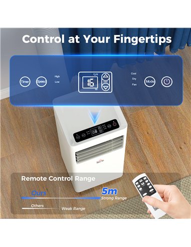 HOMCOM Portable Air Conditioner 9000 BTU, Air Conditioning Unit with Digital Display for Room up to 28㎡