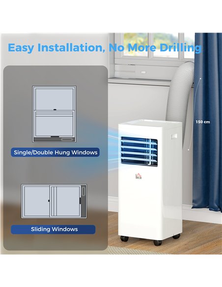 HOMCOM Portable Air Conditioner 9000 BTU, Air Conditioning Unit with Digital Display for Room up to 28㎡ - pic 178590 | FastDaddyshop