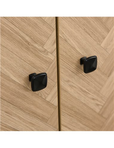 HOMCOM Modern Wardrobe Cabinet Wood Grain Sticker Surface with Shelf, Hanging Rod and 2 Drawers 90x50x190cm