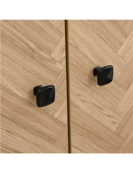 HOMCOM Modern Wardrobe Cabinet Wood Grain Sticker Surface with Shelf, Hanging Rod and 2 Drawers 90x50x190cm - pic 17862 | FastDaddyshop