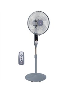 HOMCOM 16in Pedestal Standing Floor Fan, Oscillation Cooling Fan with Remote Control, Grey