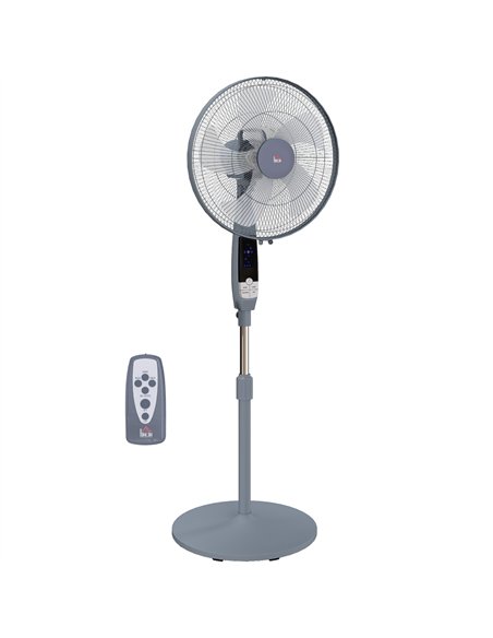HOMCOM 16in Pedestal Standing Floor Fan, Oscillation Cooling Fan with Remote Control, Grey - pic 178628 | FastDaddyshop