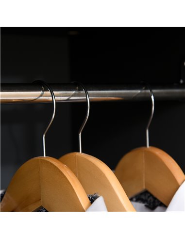 HOMCOM Modern Wardrobe Cabinet Wood Grain Sticker Surface with Shelf, Hanging Rod and 2 Drawers 90x50x190cm