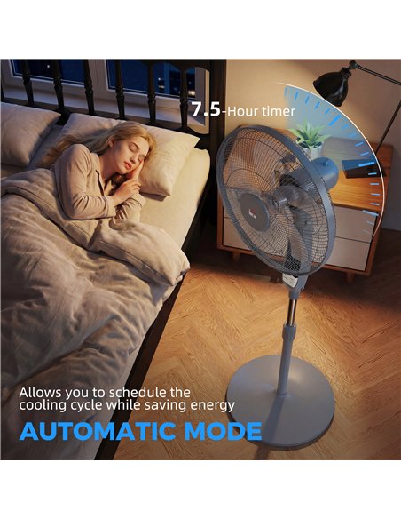 HOMCOM 16in Pedestal Standing Floor Fan, Oscillation Cooling Fan with Remote Control, Grey - pic 178634 | FastDaddyshop