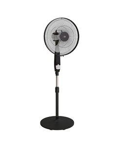 HOMCOM 40 cm Pedestal Standing Floor Fan, Oscillation Cooling Fan with Remote Control, Black
